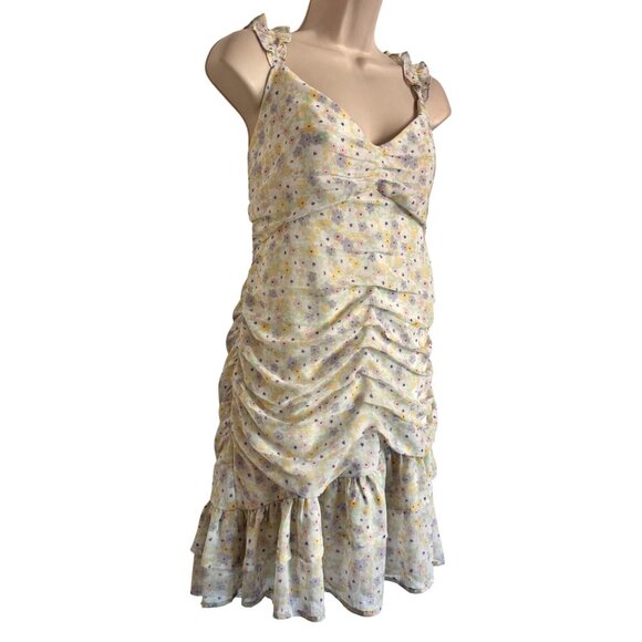 Elodie Dress Rushed Chiffon Print Size Large Sleeveless Rushed Lined Pastel NWT - Picture 8 of 8